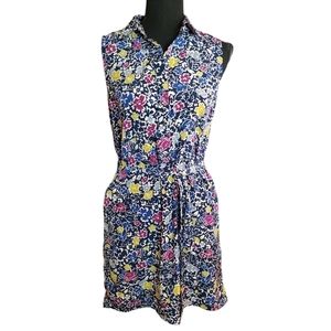 Banana Republic Sleeveless Collared Midi Dress in a Bright Floral Design…
